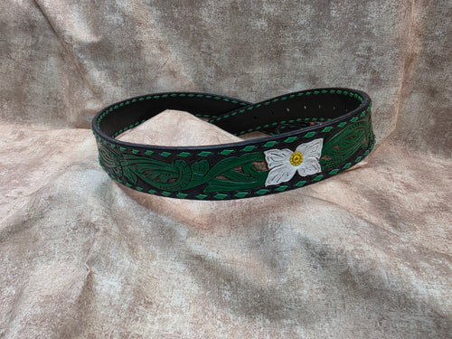Celtic Inspired, Western Buck Stitched Belt, Size 36"