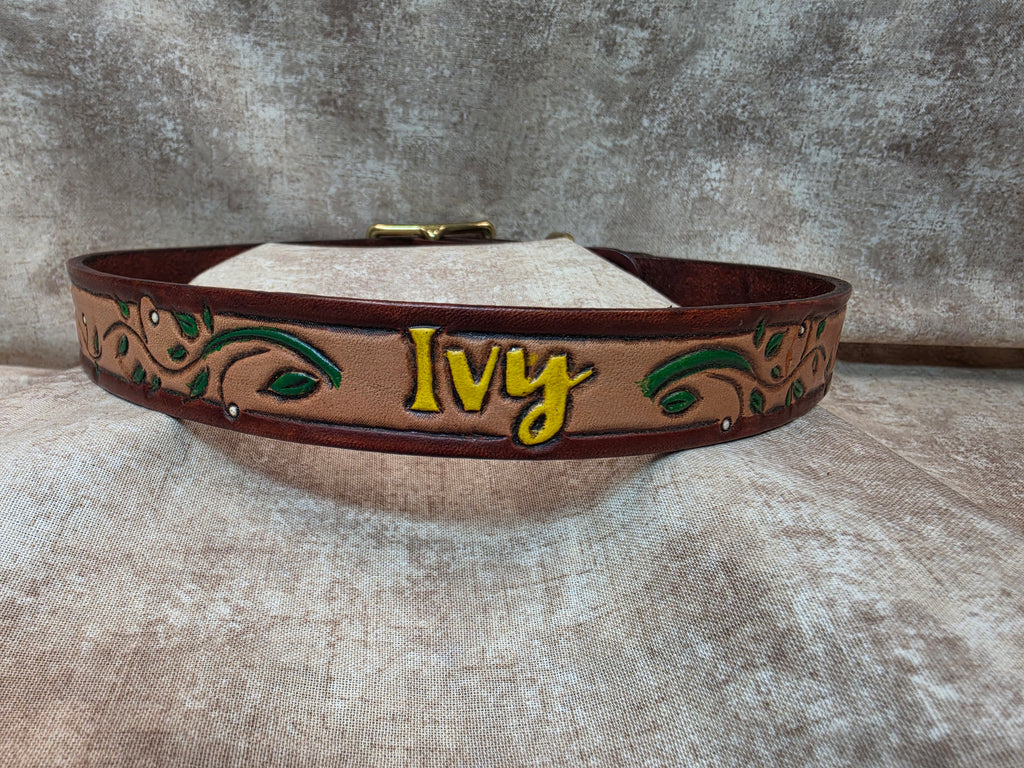 Custom Leather Dog Collar, Large