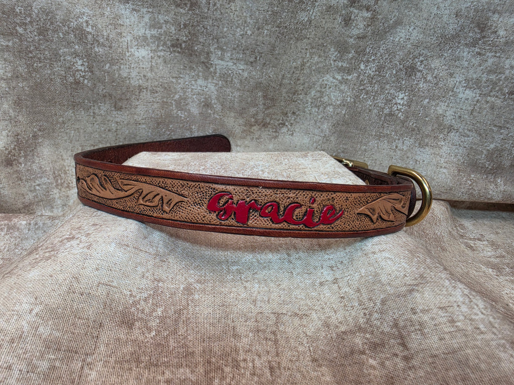 Custom Leather Dog Collar, Small/Medium