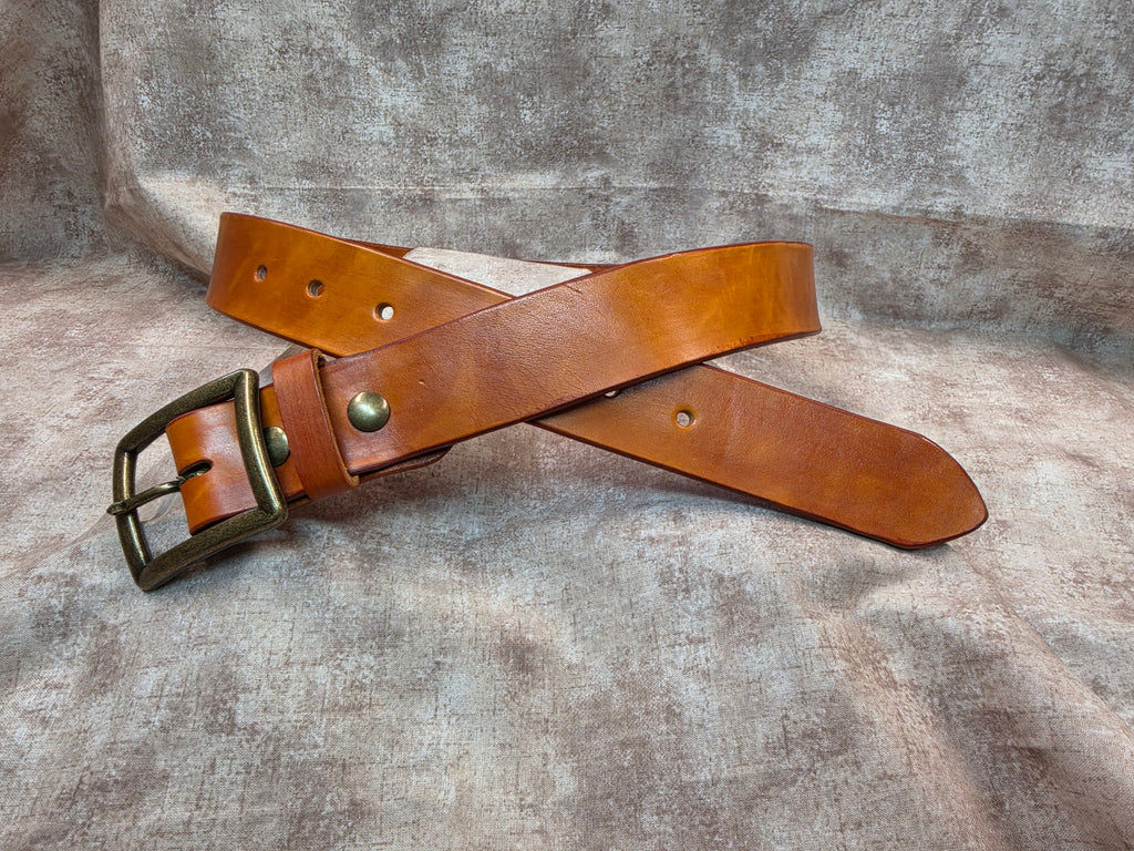 Beautiful Complete Hand Made Classy Light Brown Belt. Size 34".