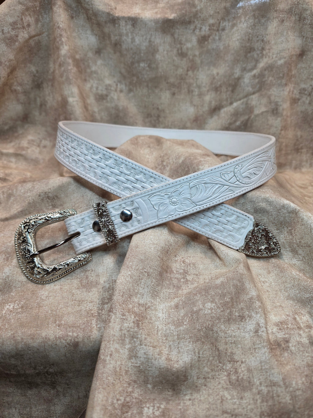 Hard to find! White Western Belt, Size 36